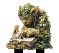 Picchetti da giardino in acrilico - Albero in acrilico resistente ai raggi UV, fata della terra, dea del giardino, picchetti da fata | inserto per pavimento in acrilico 2D, ornamenti da prato colorati