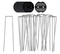 Picchetti da Giardino Resistenti a Forma di U in Acciaio zincato, graffette per Il Controllo delle Erbacce, Membrana in Tessuto per Erba Artificiale, Confezione da 100 100 Pezzi 150x40mmØ3mm