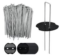 Picchetti da Terra per carichi Pesanti con rondelle Perni a U Ø 3 mm per Giardino, Campeggio, Gazebo e Tessuto barriera Contro Le Erbacce 5 Lunghezze tra Cui Scegliere 100 Pezzi 300x40mmØ3mm