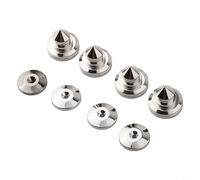 Picchetti di isolamento, 4 pezzi, in rame 24 K, con cuscinetti per amplificatore, apparecchiature audio, oro, 27 x 28 mm, piedini antiurto per il suono domestico (argento)