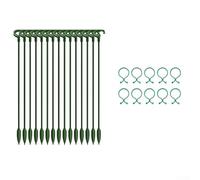 Picchetti di supporto da giardino in plastica con clip regolabili in altezza per orchidee, rose, glorie del mattino, piselli dolci e altre specie a crescita verticale (A)