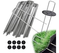 Picchetti Giardino, Telo Pacciamatura, 100 Unità + 16 Rondelle, 150X30X3Mm, Da C