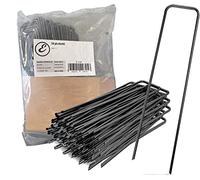 Picchetti in Acciaio Robusto Non Galvanizzato Ancoraggio Prato per Fissaggio Telo Recinzione Rete Lunghezza 150 mm, 25 mm di Larghezza, Ø 3 mm Pacciamatura Giardino Erba Sintetica (1000 Picchetti)