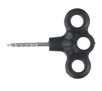 Picchetti luminosi a vite per tenda da campeggio con testa a tre occhielli e punta in acciaio inox per un fissaggio affidabile della corda, ideale per viaggi e terrazze all'aperto (bianco (nero (non