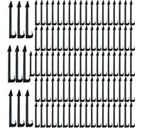 Picchetti per irrigazione a goccia 100 pezzi Picchetti da terra da 4, 4 pollici per sistema di irrigazione Forti ancoraggi a terra per linea di goccia Pali di linea nera per forniture da