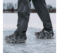 Picchetti per scarpe taglia S, con 10 denti in acciaio inox per ghiaccio e neve, antiscivolo per scarpe da trekking, tenuta sicura durante le escursioni invernali, custodia inclusa