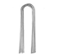 Picchetti Per Telo Pacciamatura 100/10 pezzi graffette da giardino tipo U tubi for recinzione pesanti paletti for zolle erbose zincato paesaggio picco con prati chiodi a terra(Silver-15X4X0.3CM,10PCS)