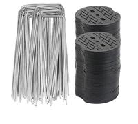 Picchetti Per Telo Pacciamatura Chiodi for terra a forma di U Cuscinetti for graffette da giardino Chiodo for tubi for recinzione piegato argento for trattenere la barriera dei prati(Mixed 40pcs)