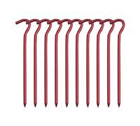 Picchetti per tende, 5/10 pezzi da 18 cm in lega di alluminio con picchetti giardino, terra for amaca, tenda campeggio, sole corda antivento(10pcs Red)