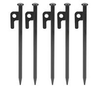 Picchetti per tende resistenti da 5 pezzi, ancoraggi a terra in metallo di zinco rivestito in acciaio premium con design a facile penetrazione, picchetti per tettoia resistenti (20 cm)