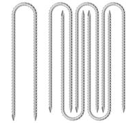 Picchetti per Tende zincati, Pali per Cemento Armato da 30,5 cm | Ancoraggio a Terra a U, Resistente, per Trampolino da Giardino, in Acciaio Inox Curvo, con estremità a scalpello