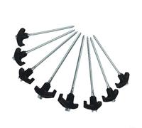 Picchetti resistenti da 20,3 cm a vite per un ancoraggio affidabile al suolo durante le avventure di campeggio all'aperto (nero 8+1)