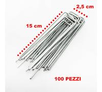 Picchetti Telo Pacciamatura Ancoraggio a Terra Giardino Chiodi a U - 100 Pezzi