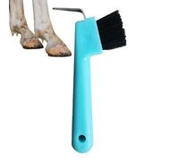 Picchetto a ferro di cavallo, 2 in 1, accessorio per la cura dei cavalli per bambini, impugnatura ergonomica, picchetto con cappuccio, pennello per bambini per la pulizia dei cavalli e delle forniture