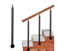 Picchetto corrimano per gradini esterni, montanti in ferro battuto kit corrimano di sicurezza per ringhiere per scale，colonnine regolabili per montaggio laterale colonne per gradini in cemento e legno