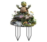 Picchetto da giardino decorativo - Design di tartaruga da yoga in acrilico, inserto per pavimento per vasi da fiori e | Decorazione per sentiero e patio all'aperto per paesaggi da giardino