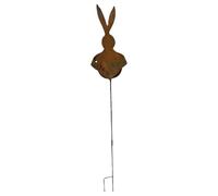 Picchetto da giardino esterno - inserimento sul terreno stabile, figura di coniglio Shabby Chic, 89,5 cm di altezza + 15 cm di larghezza, strutturale in metallo spesso - per eventi di