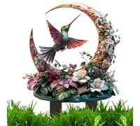 Picchetto da giardino per uccelli, da giardino per colibrì - Decorazione primaverile di pali piatti in acrilico,Pannello di decorazione del giardino degli uccelli, arte del cortile esterno