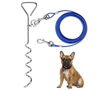 Picchetto per Cani, 15Ft Guinzaglio da Cortile per Cani, Catena per Cani da Cortile, Cavo per Legare Il Cane, per Cortile, Esterno, Campeggio