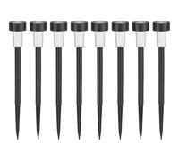 Picchetto solare LED Ø 5,5x40 cm Nero 8 pz Nero