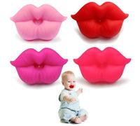 Picchi 0-3 mesi, 4pcs ciucci neonati, silicone facile da cogliere le labbra per bambini, di colore brillante divertente per i bambini
