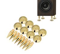 Picchi per Altoparlanti, 8 Coppie 6 x 36 mm Pad di Isolamento per Altoparlanti in Rame Piedini per Altoparlanti Dorati per Altoparlante, Amplificatore, Lettore CD Dvd, registratore per Giradischi