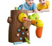 Picchio giocattolo - abilità motorie - gioco di attività sensoriali | Set di bacchette magnetiche per alimentazione colori legno - Uccelli, apprendimento interattivo per lo sviluppo della prima