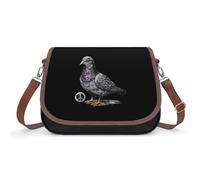 Piccione Peace Sign, borsa a tracolla da donna, in pelle, borsa a tracolla