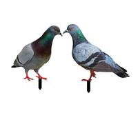 Piccioni Falsi Esche Di Piccioni,2X Simulazione Realistica del Modello 2D | Plug Di Terra Di Di Uccelli, Cortile Decorativo Arte Figura Di Uccelli per Patio, , Patio, All'aperto