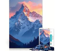 Picco di montagna innevato al tramonto - Puzzle da 1000 pezzi per adulti, gioco per esercitare la mente, giocattolo per la famiglia, taglio di precisione, regalo creativo (38x52cm)