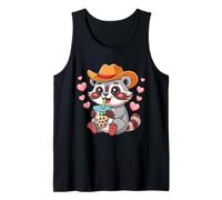 Picco di procione da cowboy boba bevitore kawaii animale Canotta