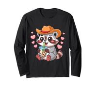 Picco di procione da cowboy boba bevitore kawaii animale Maglia a Manica