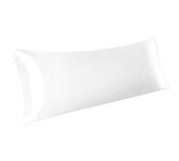 PiccoCasa 1 federa in raso per capelli e pelle, lussuosa federa per cuscino lunga in raso con chiusura a busta, bianca, 50,8 x 139,7 cm (1,2 m 15,2 cm)