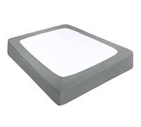 PiccoCasa Copertura a molle in tessuto elasticizzato avvolgente su 4 lati, senza pieghe, per la casa, coprimaterasso elastico per materassi fino a 35,6 cm, grigio cadetto king