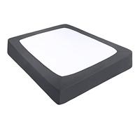PiccoCasa Copertura a molle in tessuto elasticizzato avvolgente su 4 lati, senza pieghe, per la casa, coprimaterasso elastico per materassi fino a 35,6 cm, grigio ardesia, king size