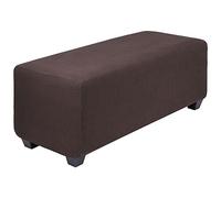 PiccoCasa Copertura per ottomana alta elasticizzata con fondo elastico, in morbido tessuto jacquard, a quadretti piccoli, rettangolare, copertura per sgabello, copertura per mobili, color ombra, XL