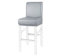 PiccoCasa Coprisedia per sgabelli da bar, impermeabili, per casa, cucina, sala da pranzo, pub, bancone della sedia, in morbida pelle sintetica, rimovibile, colore grigio, confezione da 1