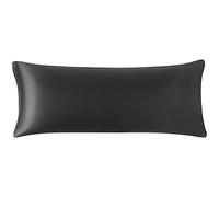 PiccoCasa Federa in raso per capelli e pelle, federa lunga in raso di seta liscia e morbida federa per cuscino con chiusura a cerniera, nera, 1,2 m 6