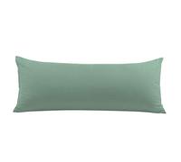 PiccoCasa Federa per cuscino con chiusura a cerniera, serie 1800 in microfibra spazzolata, morbida federa per cuscino per il corpo, colore blu spa 50 x 150 cm.