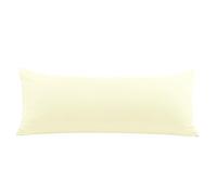 PiccoCasa Federa per cuscino per il corpo con chiusura a cerniera, federa per cuscino in microfibra spazzolata serie 1800, morbide federe lunghe per cuscini per il corpo, color crema, 50 x 120 cm.