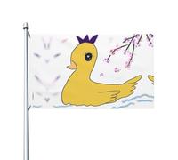 Piccola anatra gialla Stampe Bandiera su entrambi i lati 3 x 5FT leggera e resistente al colore con asole Ideale per feste all'aperto e giardini.