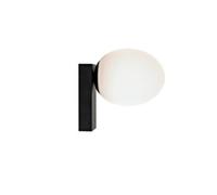 Piccola Applique In Vetro H:19cm IP44 Nera Bianca G9 Lampada Da Bagno