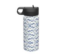 Piccola balena blu che nuota stampa la stampa 510 g bollitore isolato sportivo in acciaio inox con coperchio per adulti uomini donne