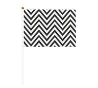 Piccola bandiera a zigzag con stampa a righe per sfilate, martedì grasso, striscione personalizzato (6 pezzi)