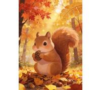 Piccola bandiera Cute Squirrel Pine Nuts Autumn Scene Bandiera da giardino