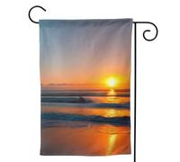 Piccola bandiera da giardino bella alba oceano stampa su entrambi i lati verticale bandiera da cortile di benvenuto 31 x 45 cm decorazione esterna