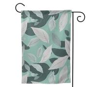 Piccola bandiera da giardino con foglie grigie menta stampa su entrambi i lati verticale bandiera da cortile di benvenuto 31 x 45 cm decorazione esterna