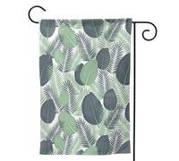 Piccola bandiera da giardino con foglie tropicali verdi stampa su entrambi i lati verticale bandiera da cortile di benvenuto 31 x 45 cm decorazione esterna