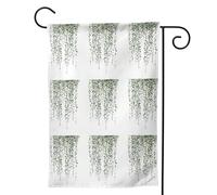 Piccola bandiera da giardino con piante verdi, stampa su entrambi i lati, bandiera verticale per cortile di benvenuto, 31 x 45 cm, decorazione esterna