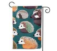 Piccola bandiera da giardino con stampa di molti ricci su entrambi i lati verticale bandiera da cortile di benvenuto 31 x 45 cm decorazione esterna